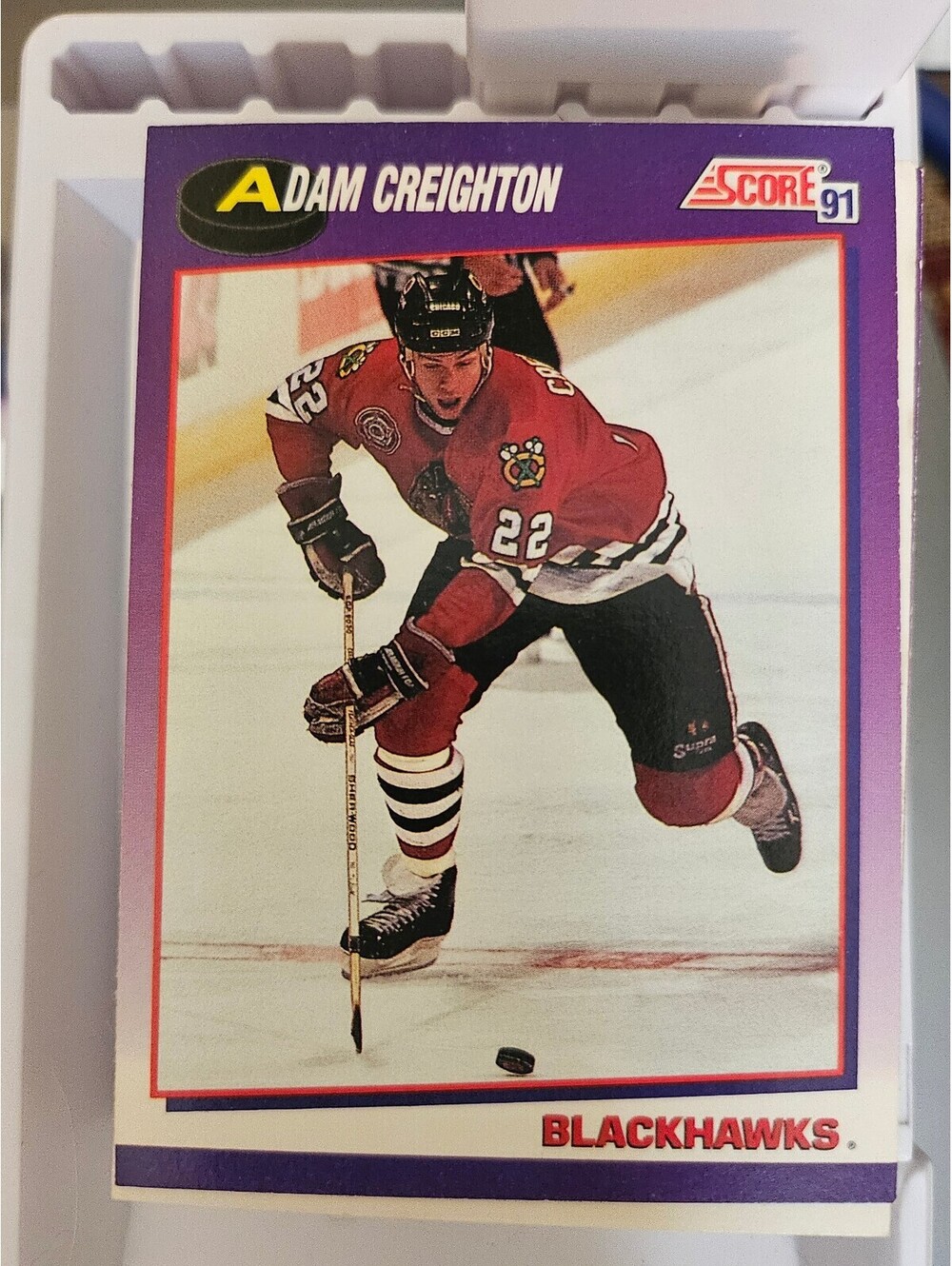 1991-92 Score American Adam Creighton Chicago Blackhawks #265 - NHL Hockey
